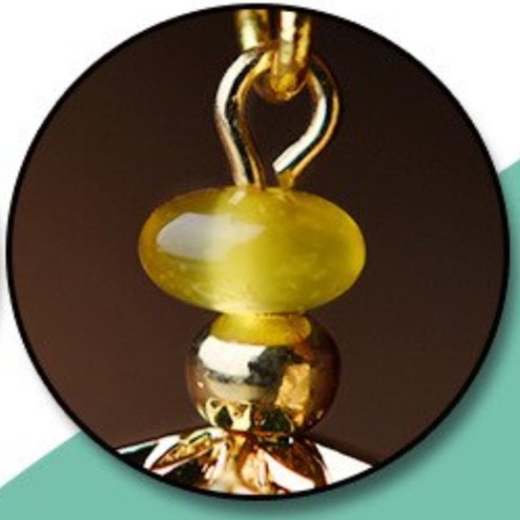 14K Gold Flower Agate Earrings - Picture 7 of 11